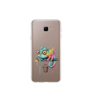 Samsung Galaxy J4 Core ile Uyumlu Splash Bukalemun Tasarımlı Şeffaf Silikon Kılıf