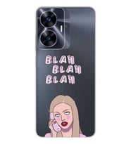 Realme C55 Uyumlu Blah Blah Blah Mean Girls Desenli Şeffaf Telefon Kılıfı