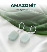 Luxtone Sertifikalı Amazonit 925 Ayar Gümüş Küpe Kadın Takı LX1340KP