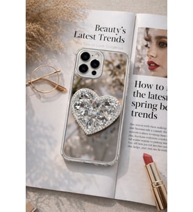Aynalı Taşlı Popsocketli Kılıf iPhone 14 Pro Max