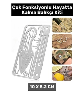 Premium Kompakt Cep Boy Tasarım Yüksek Kaliteli Çelik Çok Fonksiyonlu Hayatta Kalma Balıkçı Kiti