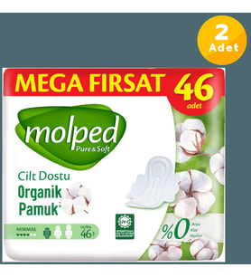 Molped Pure Soft Hijyenik Ped Normal Mega Fırsat 46'lı 2 Paket
