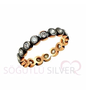 Söğütlü Silver rose elmas montürlü alyans