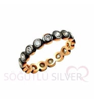 Söğütlü Silver rose elmas montürlü alyans
