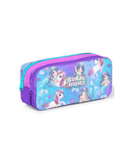 Coral High Kids Mor Pembe Unicorn Deniz Kızı Desenli İki Bölmeli Kalem Çantası 12090