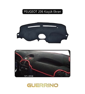 PEUGEOT 206 Küçük EkranTORPİDO KORUMA HALISI SİYAH KENAR