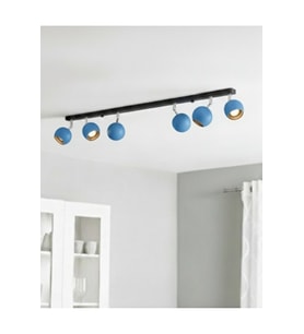Mavi Başlıklı GU10 LED Küre Altılı Hareketli Başlık Tasarruflu Spot Tavan Avize Erkek Bebek Odası