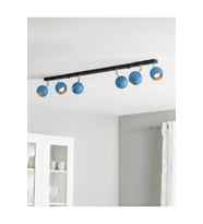 Mavi Başlıklı GU10 LED Küre Altılı Hareketli Başlık Tasarruflu Spot Tavan Avize Erkek Bebek Odası