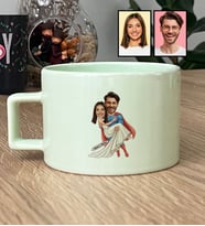 Kişiye Özel Karikatürlü Sevgiliye Hediye Lüks Pastel Fincan Sevgililer Günü Hediyesi