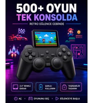 Çocuklar Ve Yetişkinler İçin Uygun 500 Oyunlu Taşınabilir Mini Retro El Konsolu