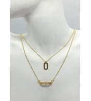 Golden Link Duo Çift Katmanlı Çelik Kolye (40+5 cm)