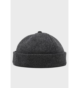 Koyu Gri Yünlü Hipster Bere Kışlık Docker Cap (Füme)