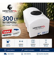 300 Lt Kare Su Deposu Vana Hediyeli Tankı Bidonu Karavan