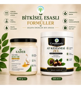 Kader Kaz Yağlı Krem 240 gr & ÇareBurada At Kestanesi Jel 500 ml İkili Bakım Seti