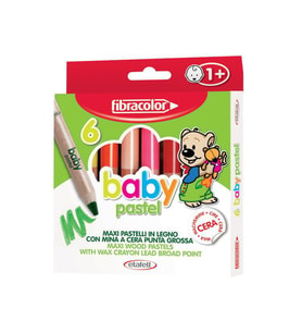 Fibracolor Baby Pastel 1+ Yaş Bebekler İçin Kalın Pastel Kalem 6 Renk 