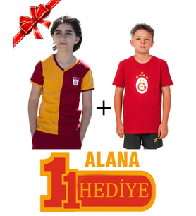 Galatasaray Orijinal Metin Oktay Çocuk T-shirt 5 Yıldız Kırmızı Çocuk T-Shirt Hediyeli (Sarı-Kırmızı)