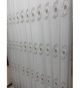 NİVEMESHOME ROYAL 4380 VİZON 1/2,5 PİLELİ BAMBU TÜL PERDE