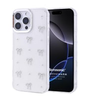 Microsonic Apple iPhone 16 Pro Max Kılıf PrettyCharm Bow (Gümüş)