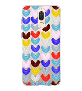 PrintiFy Huawei Mate 10 Lite ile Uyumlu 1mm Slim Fit Water Color 1 Baskılı Şeffaf  Kılıf