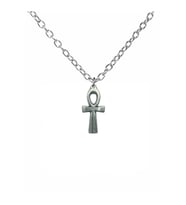 Eskitme Antik Ankh Anahtarı Kolye – 60 cm Zincirli, Vintage & Unisex Takı (Gümüş)
