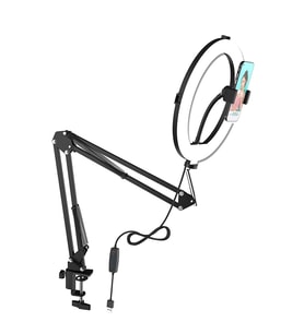 10 inç Metal Flexible Masaüstü Ring Light, Led Selfie Çalışma Işığı