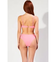 Kadın Bikini Takımı Ayarlanabilir Askılı Kaplı Yüksek Bel Simli Örme Balensiz Aksesuarlı Regular
