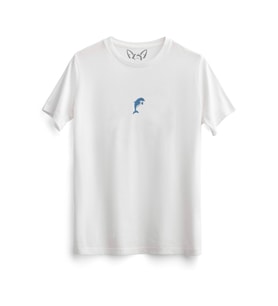  Animal Yunus Balığı Dijital Baskılı Beyaz Tshirt