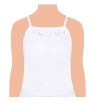 Tutku Kız Çocuk İp Askı İşlemeli Atlet 0165 6'lı paket (Beyaz)