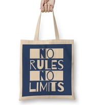 No Rules No Limits Slogan Bez Çanta Uzun Saplı