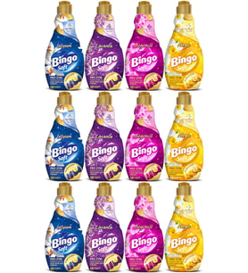 Bingo Soft Çamaşır Yumuşatıcı Konsantre 1440ML Karma 12 Li Set (Lilyum-Lavanta-Begonvil-Nergis)