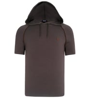 T8570 DEWBERRY KAPŞONLU ERKEK T-SHIRT-DÜZ HAKİ (Karışık)