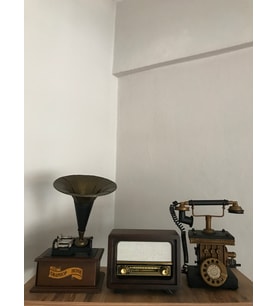 Bluetooth, Usb, Fm Radyo Özellikli Nostaljik Radyo Dekoratif Metal Telefon Dekoratif Metal Gramofon