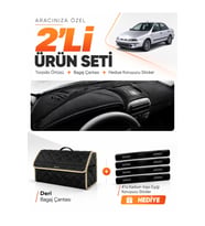 e-biz FIAT MAREA (1999-2007) AİRBAGLİ DÜZELCEK Uyumlu Torpido + Deri Çanta - Siyah-Bej - FI025