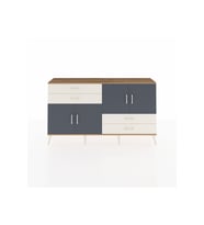 Arges Konsol 3 Raflı 4 Çekmeceli 4 Kapaklı 176x30x99 Çam-Antrasit/Aytaşı