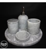 Sipahi Marble Gri Mermer 5 Parça Banyo Seti