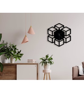 BK Home Dekoratif 45cm Ahşap Duvar Saati-69 (Beyaz)