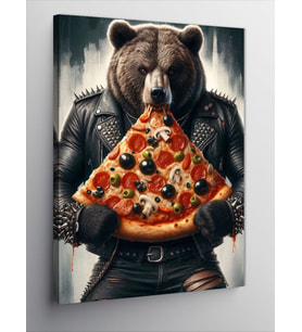 Kanvas Tablo Pizza Tutan Ayı