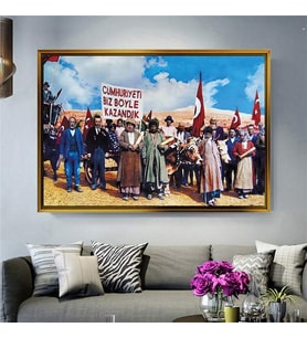 Altın Çerçeveli dekoratif tablo a409 (Gold)
