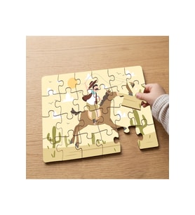 At Binen Kovboy Tasarımlı 24 Parça Ahşap Çocuk Puzzle MPK0694