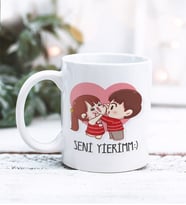 Sevgililer Günü Seni Yierrim Tasarımlı Kupa Bardak (Beyaz)