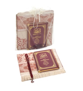 50 ADET - İsim Baskılı Ciltli Yasin Kitabı - Seccade - Kristal Tesbih Set - Mevlit Hediyesi