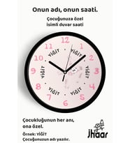 İsme Özel Sevimli Deniz Yıldızı Çocuk Odası Duvar Saati Orta Boy 30 cm Siyah Camlı Sessiz