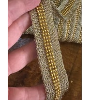 EN 4 CM ALTIN SARISI ZİNCİR DETAYLI ŞERİT DİKİŞ GİYİM AKSESUARI 1 METRE