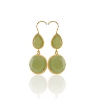 Kadir Jewellery 22 Ayar Altın Kaplama Kadın Taşlı Küpe -El İşçiliği Ve Hipoalerjenik Küpe