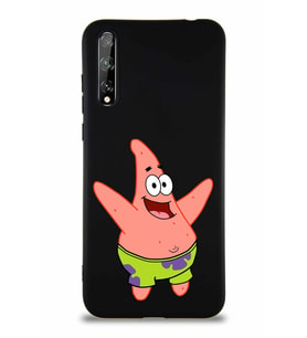 Huawei P Smart S Soft Premier Kapak Patrick Yıldız Tasarımlı Silikon Kılıf - Siyah (Şeffaf)