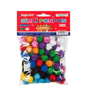 Bigpoint Ponpon Simli 2 cm 10 Renk / 100'lü Poşet