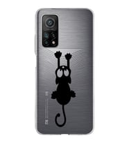 Xiaomi Mi 10 T Uyumlu Kapak Çizgi Kedi Tasarımlı Şeffaf Silikon Kılıf
