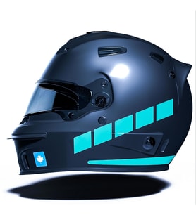 Şerit Tasarımlı Nane Yeşili Motosiklet Kask Sticker Çınar Extreme