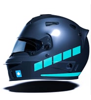 Şerit Tasarımlı Nane Yeşili Motosiklet Kask Sticker Çınar Extreme