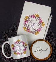 Kişiye Özel Defter Kalem Kupa Ve Bardak Altlığı Hediye Seti 103873 (Model 1)